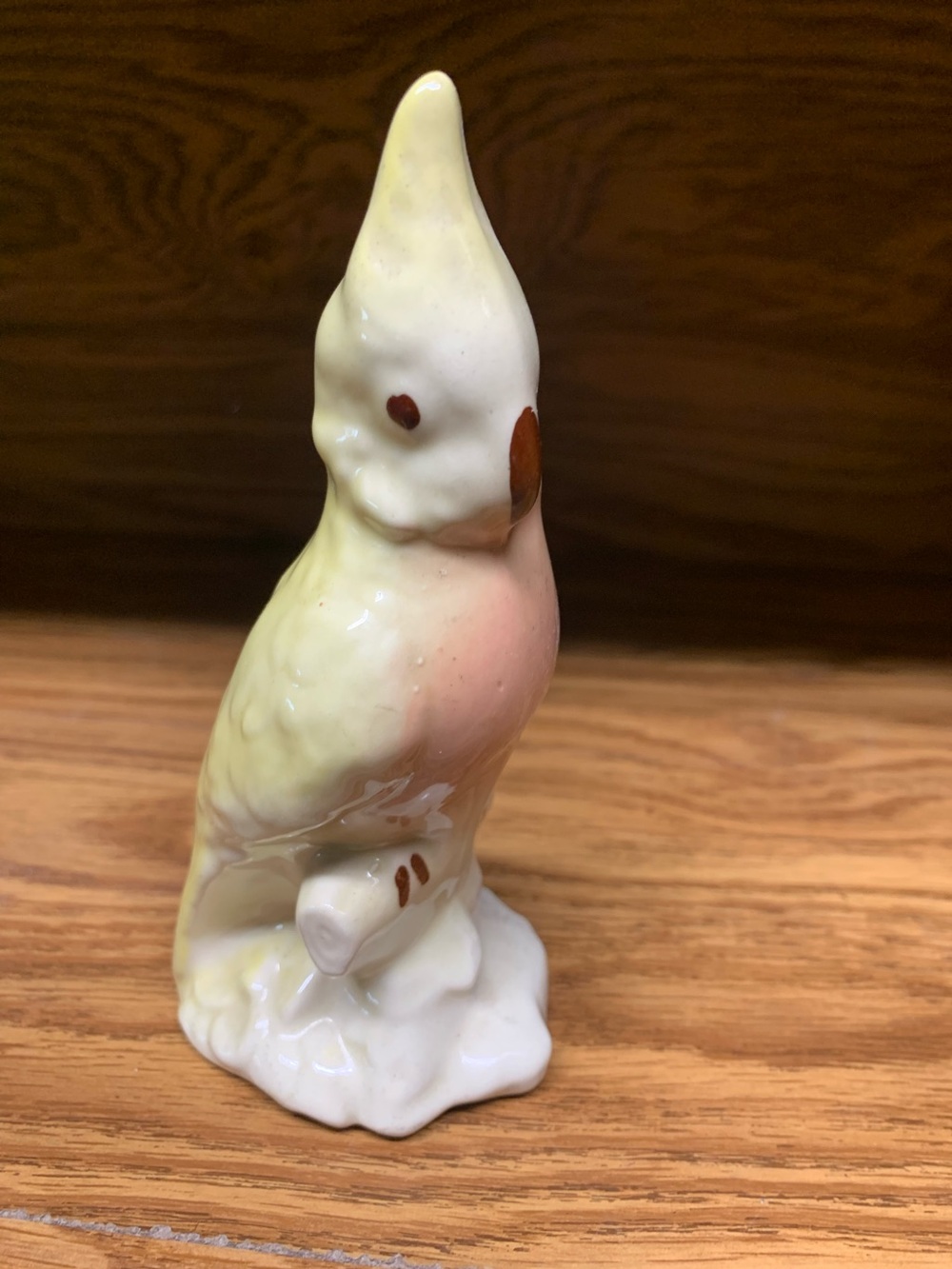 Porcelain Vintage Majolica Cockatiel. Rare